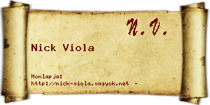 Nick Viola névjegykártya